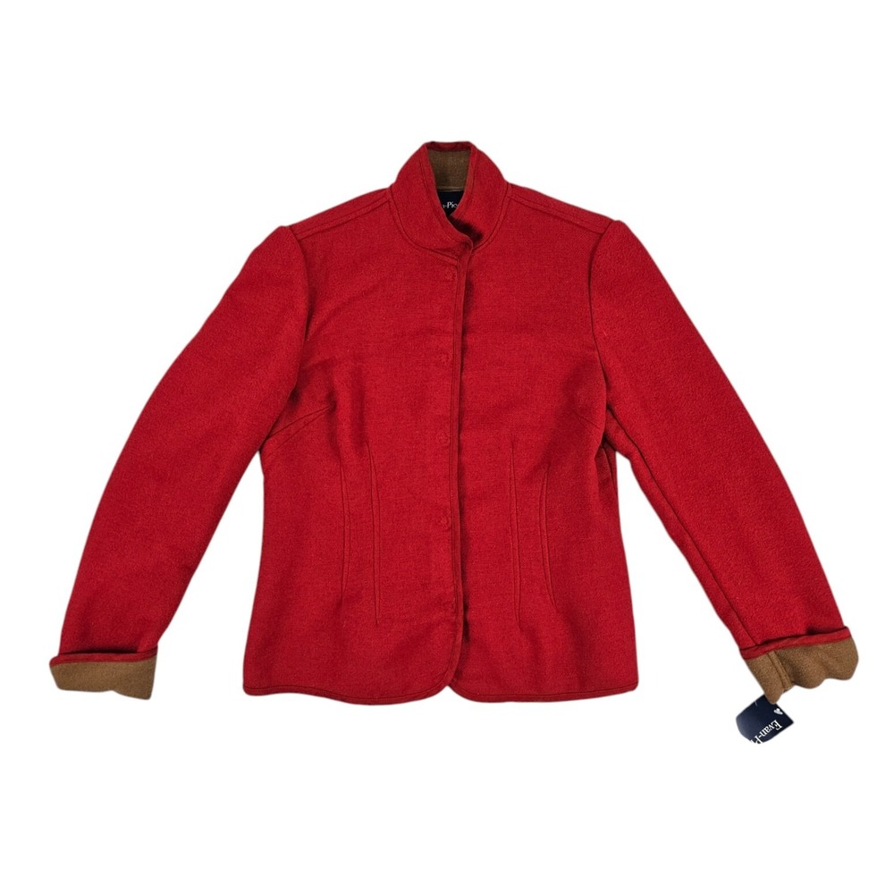 NWT Evan Picone Barn Jacket Red Wool Size 8P Bedford Hills Old Money Equestrian